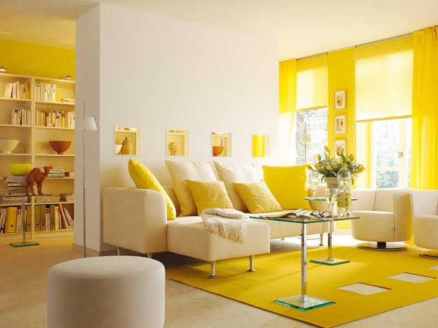 yellow living room design