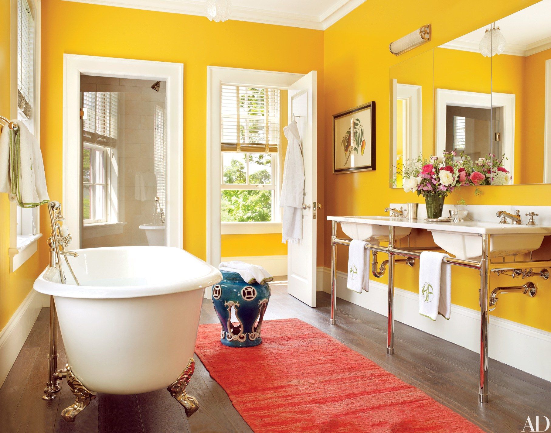 desain ruangan kuning kamar mandi