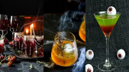 membuat minuman cocktail halloween