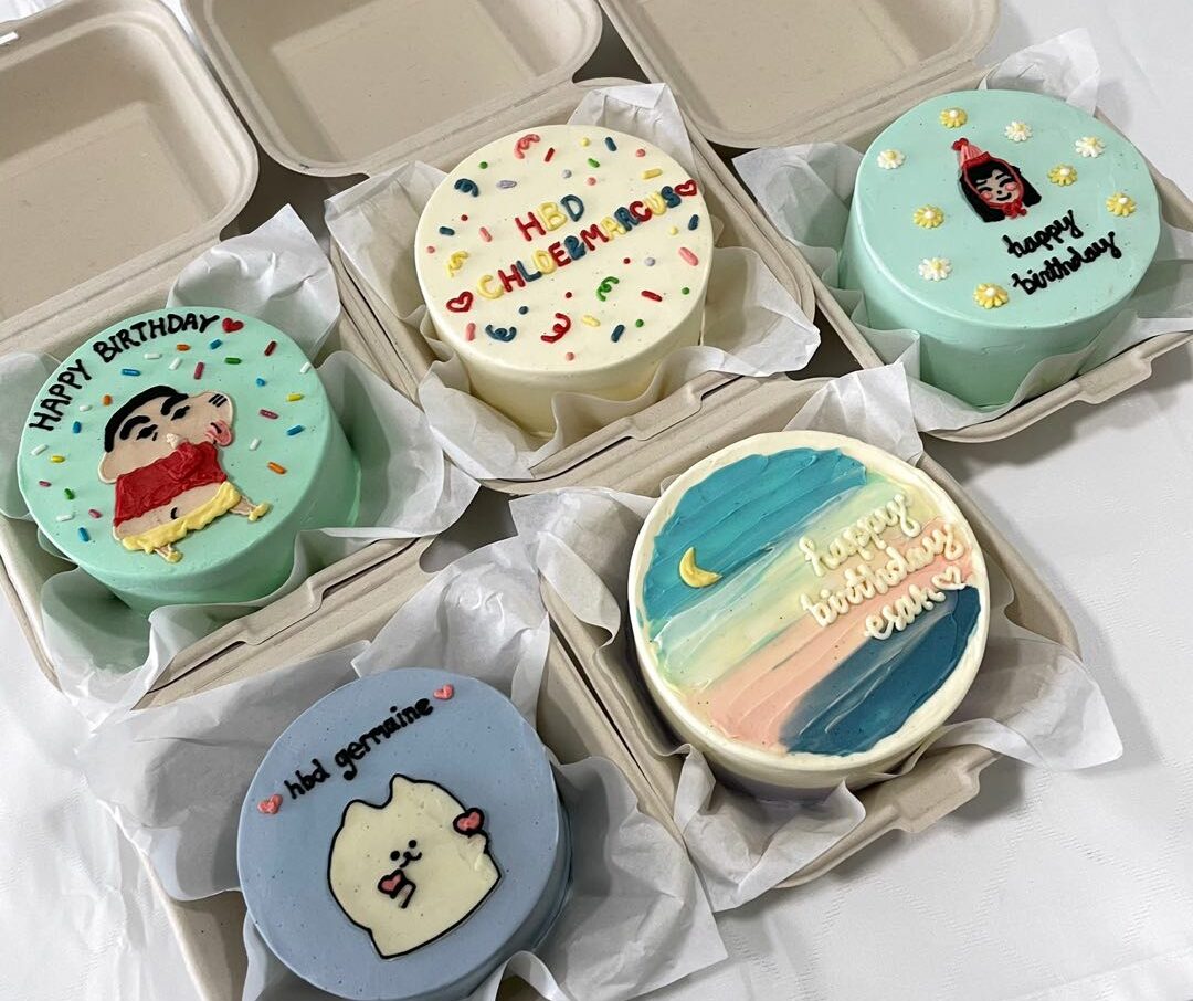 desain bento cake korea