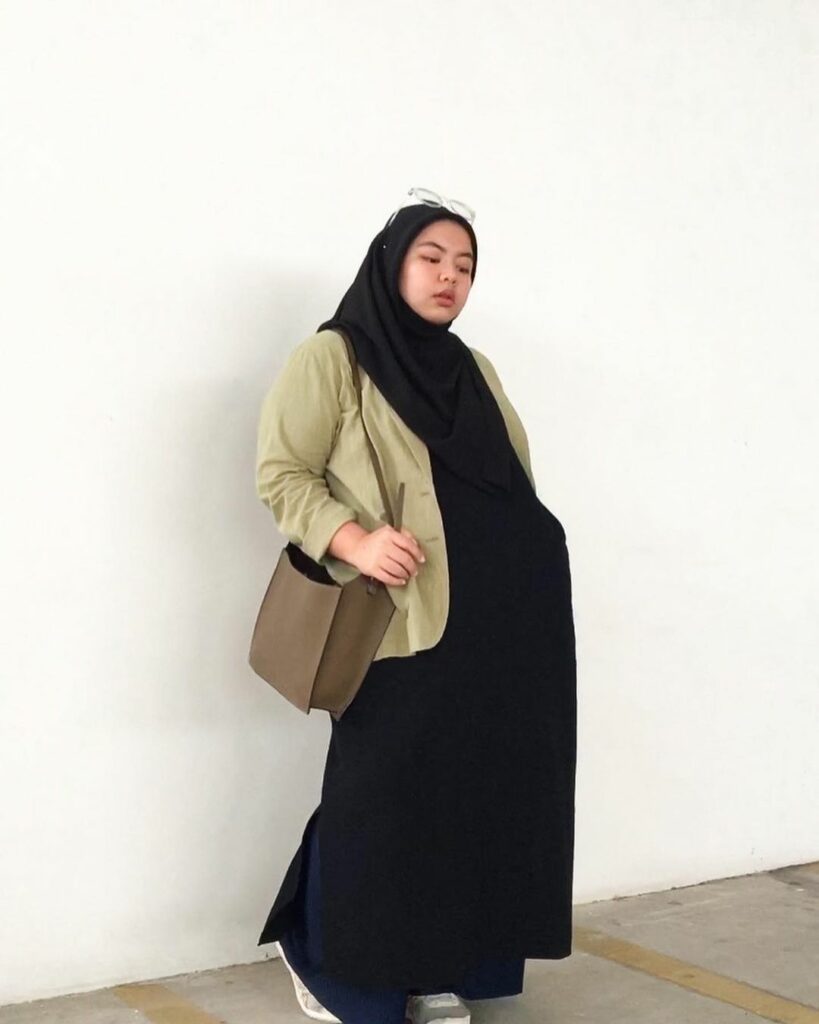 ootd hijab casual gemuk